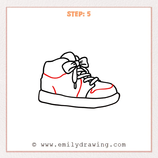 how to draw a jordan shoe - Step 5